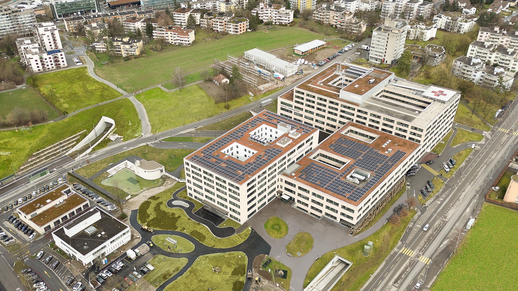 Neubauareal Spital Limmattal, Luftaufnahme